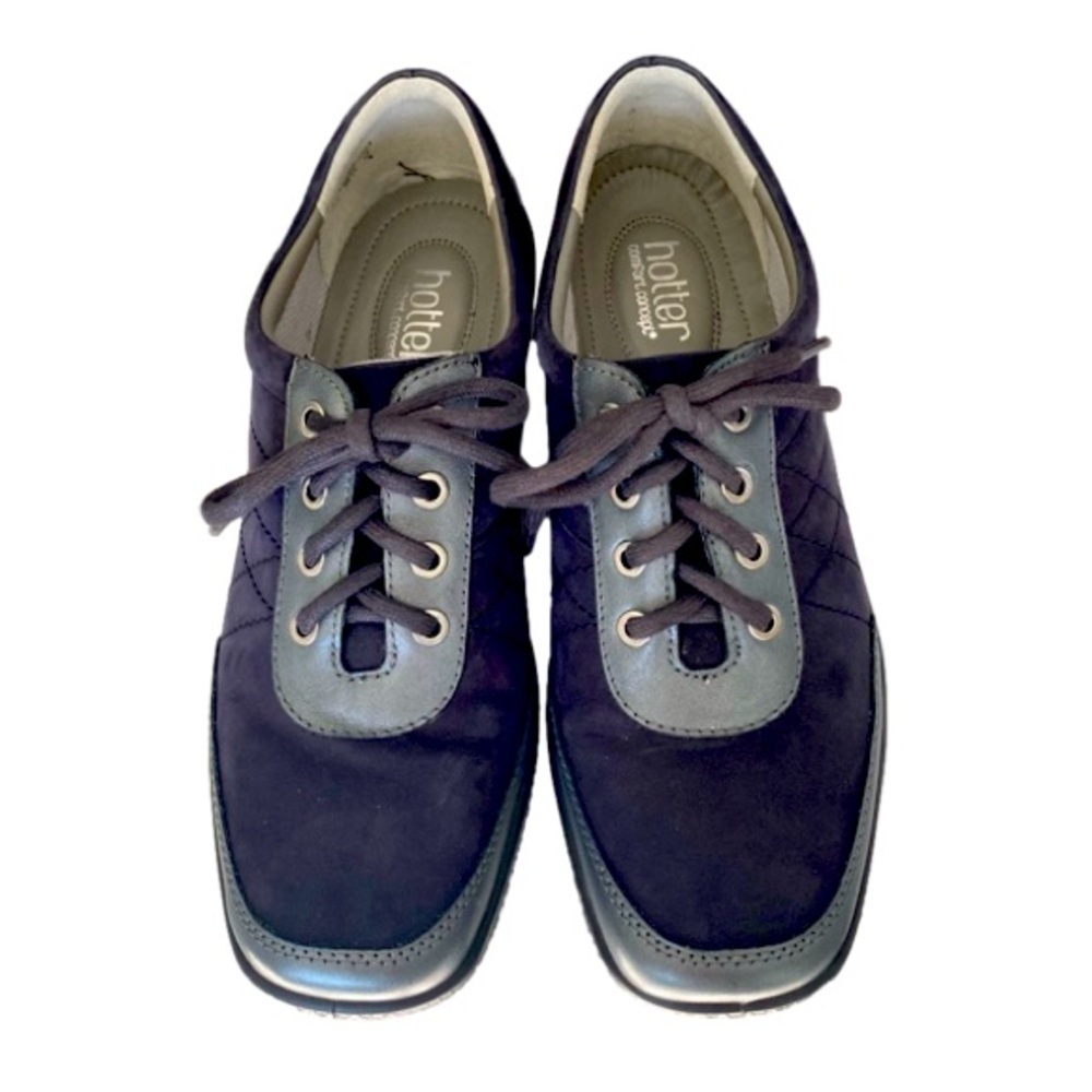 HOTTER Paige Comfort Concept Walking Sneaker Black/Grey Lace-Up Womens Size 10